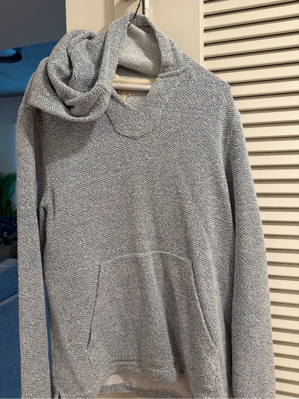 Faherty Light Gray Crewneck Hooded Sweater